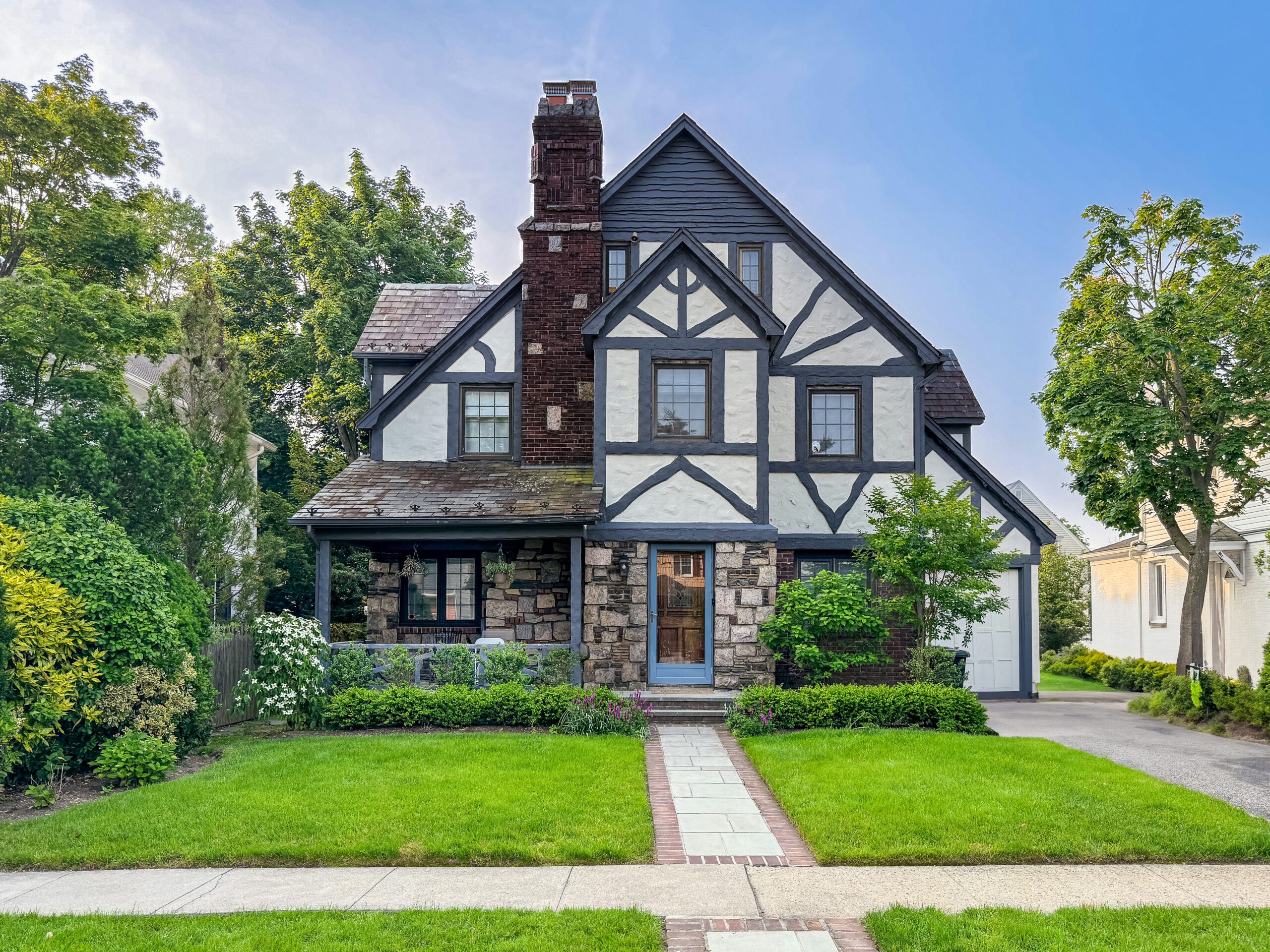Suburban family house with a front yard